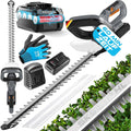 MASKO® Taille-haie Professionnel - Longueur de Coupe : 57 cm - Batterie 21 V 3,0 Ah et Chargeur sans Fil - électrique - Double Lame - Poignée réglable, Gris : Jardin