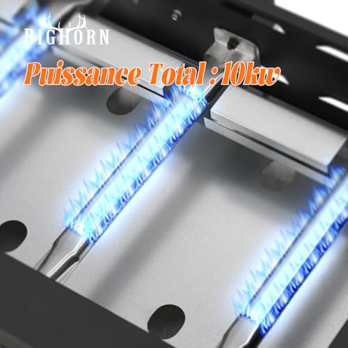 Plancha à gaz 4 brûleurs, 10kW, noir