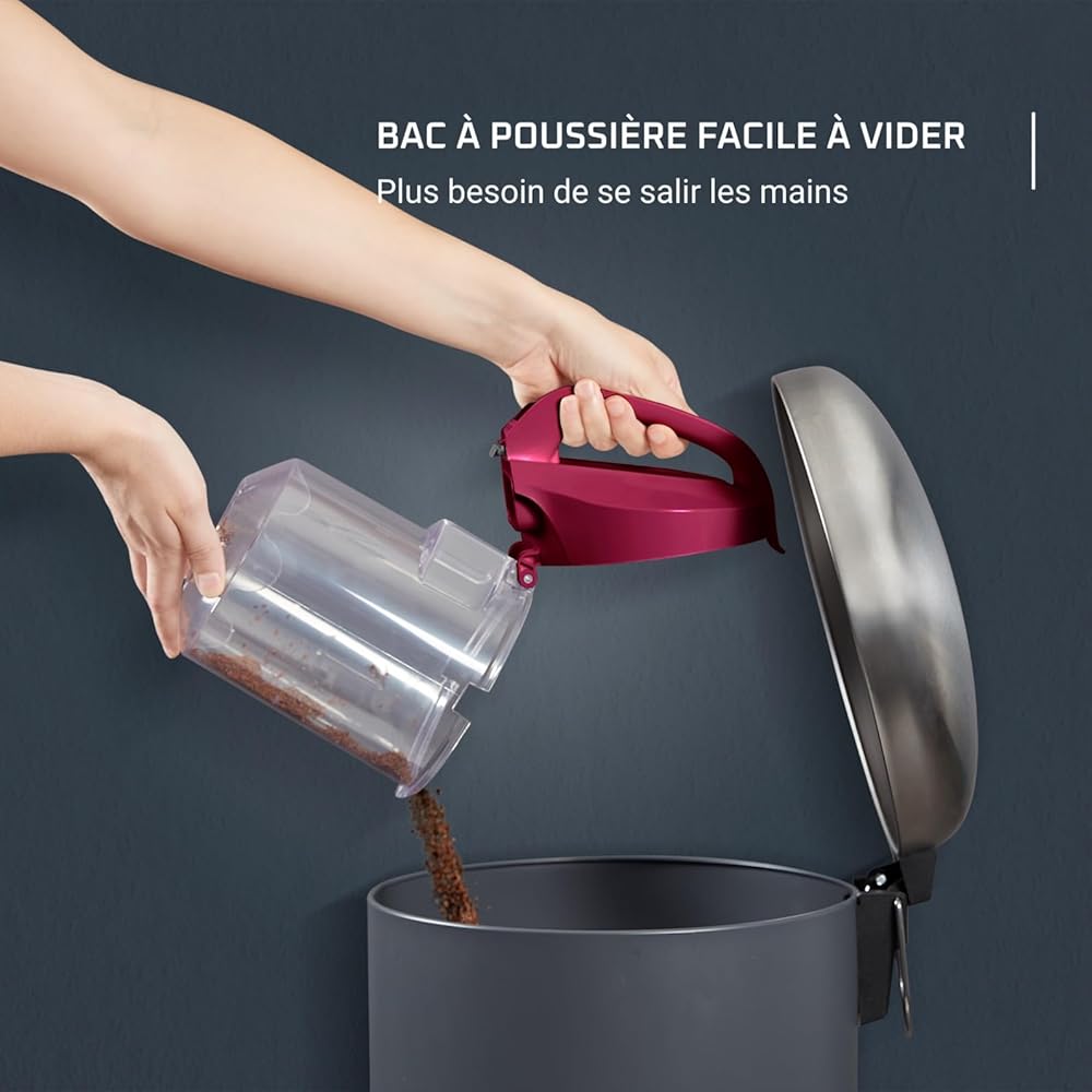 Rowenta Swift Power Cyclonic Aspirateur sans sac, Capacité 1,2 L, Haute performance, Moteur basse consommation, Compact, Brosse parquet RO2933EA, Bordeaux : Cuisine et Maison