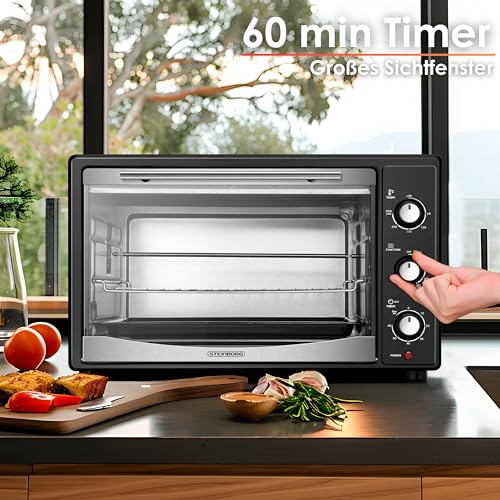 Mini four 45L chaleur tournante avec tournebroche 1800W