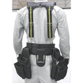 ZAKCO Ceinture à outils professionnelle en polyester 1680D avec bretelles, ceinture à outils robuste pour charpentiers, encadreurs, électriciens, plombiers, Hanyman et bricolage (noir, taille : Bricolage