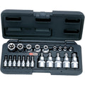 KS Tools 911.4307 Coffret de douilles et d'embouts Torx 1/4" + 1/2" 21 pièces : Bricolage