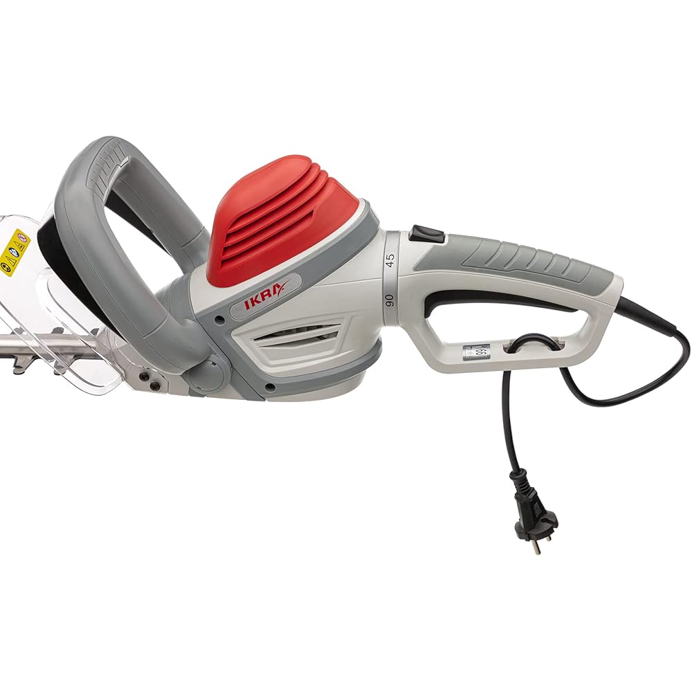 IKRA taille-haie électrique IHS 650 longueur de coupe 55cm, ecartement 22mm, 650W, poignée tournante à 180° : Jardin