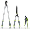 Hortem Lot de 3 outils de jardin - Sécateur de 72 cm, Cisaille à haies de 58 cm et Élagueur de 20 cm : Jardin
