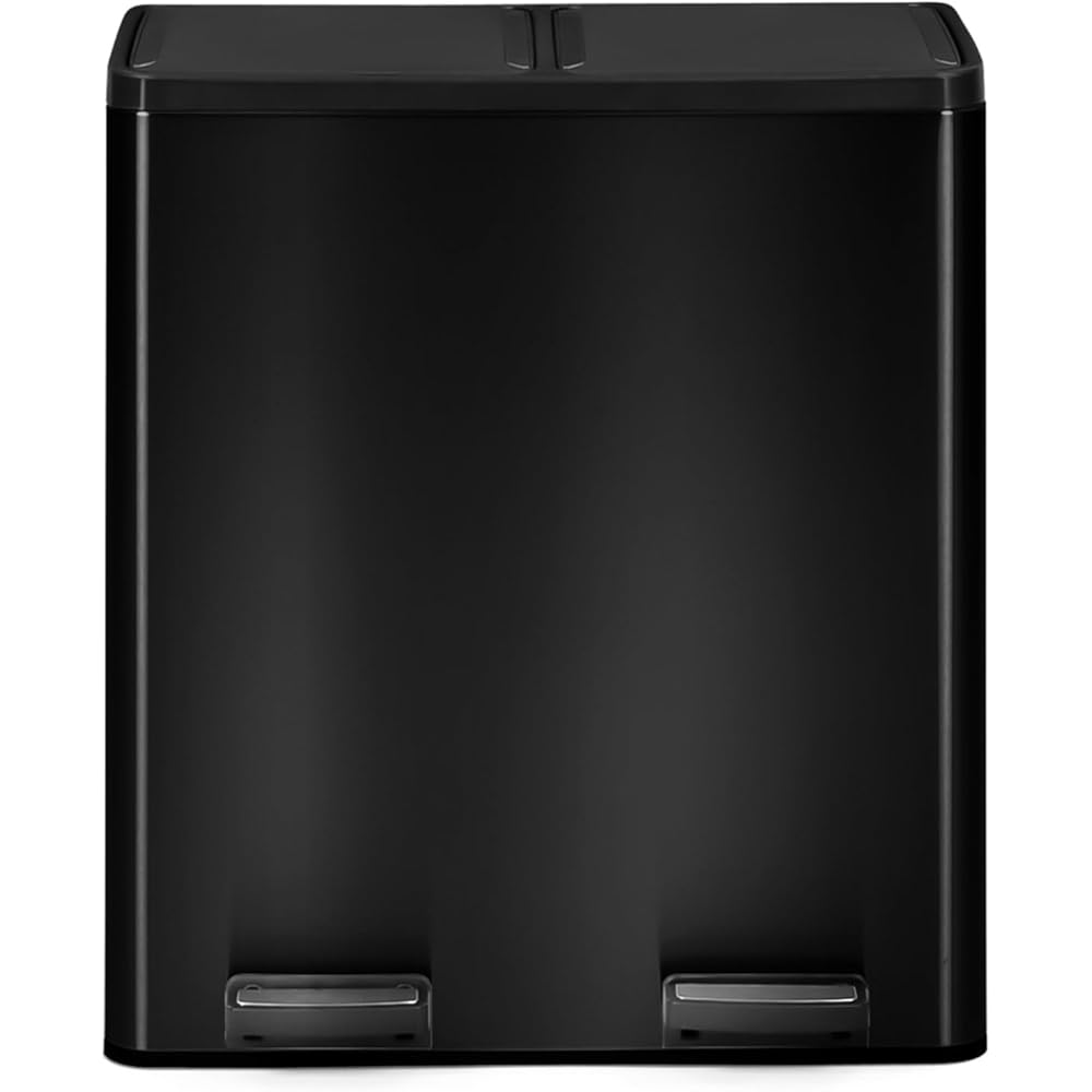 IDMarket Poubelle de Tri Sélectif 2x30L Noir