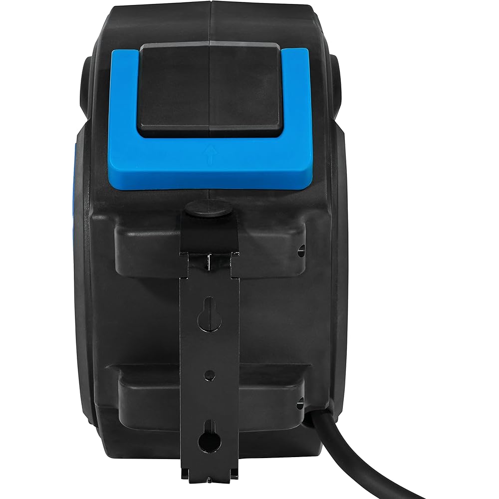 Güde 02882 Dévidoir de tuyau automatique 15 m (12 bars de pression de travail max. Diamètre intérieur 9,5 mm paroi 3 mm d'épaisseur), Bleu : Bricolage
