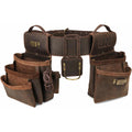 Tourbon Ceinture à outils en cuir véritable pour charpentier, sac de construction, boucle de marteau : Bricolage