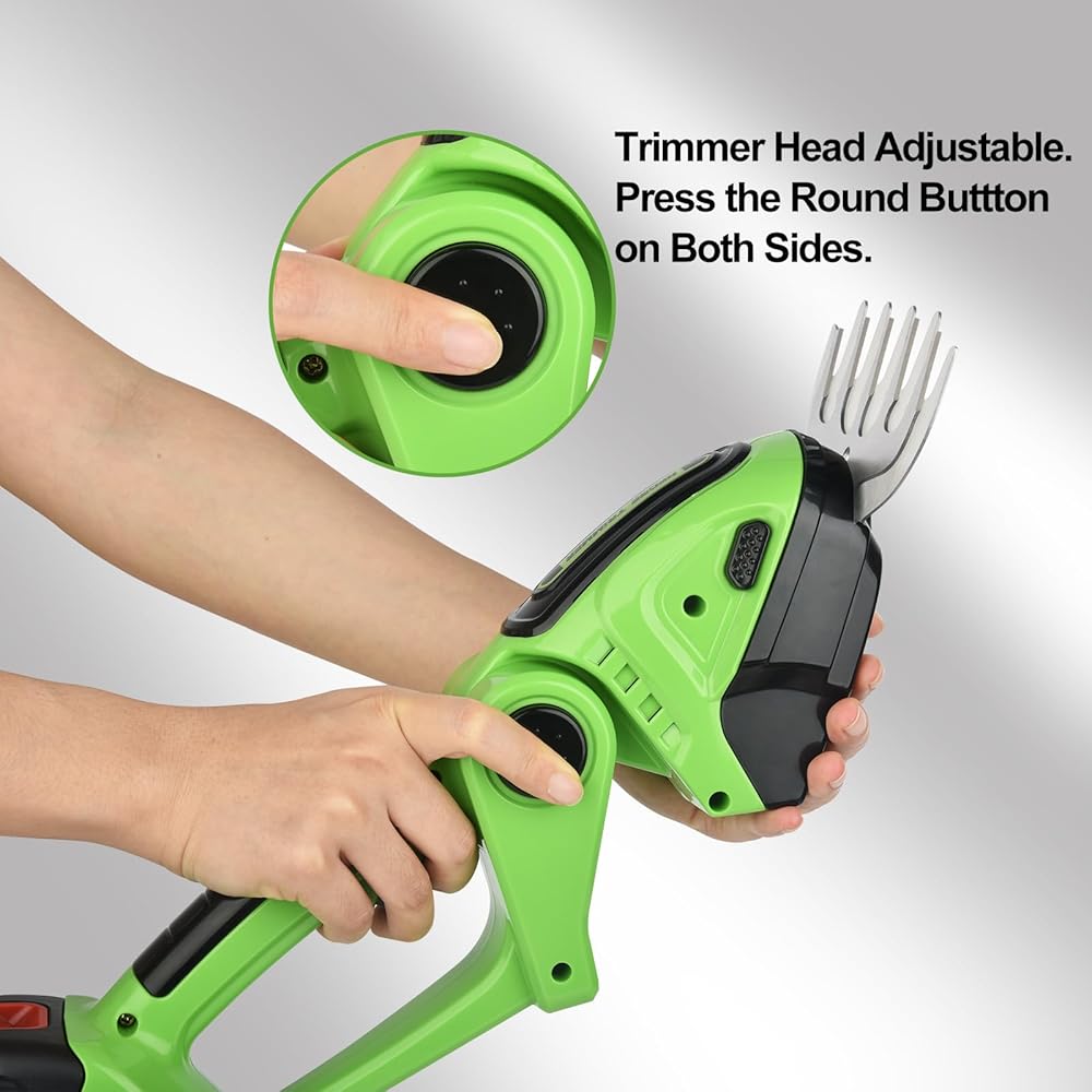 Taille Haie Electrique,Taille Haie sur Batterie 2 en 1 Batterie Taille Haies avec Batterie et Chargeur, 2 pcs 1500 mAh Taille-haie Tondeuse à Gazon, Sécateur Electrique sans Fil : Jardin