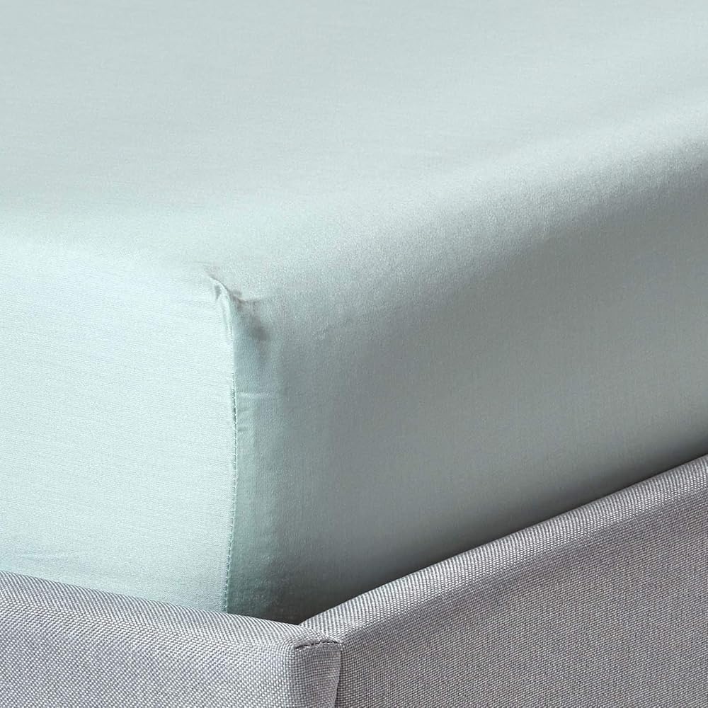 HOMESCAPES Drap-Housse Matelas Épais Coton Égyptien Bio 400 Fils Bleu givré 180 x 200 cm : Cuisine et Maison