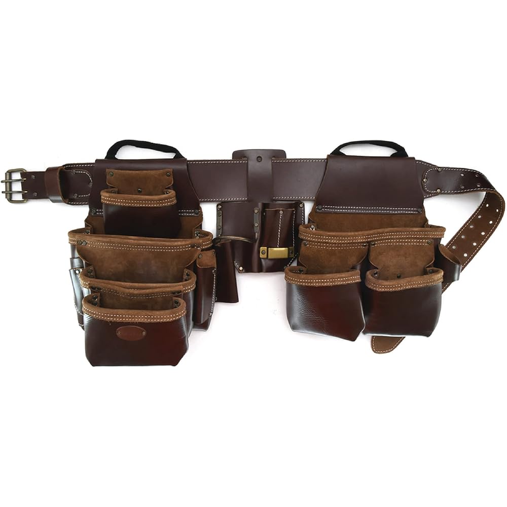 Style n Craft Combinaison de cadre professionnel 4 pièces et 22 poches, ceinture à outils avec 2 pochettes à outils, un porte-outils multifonction à 4 poches et 1 boucle pour marteau en cuir, ceinture : Cuisine et Maison