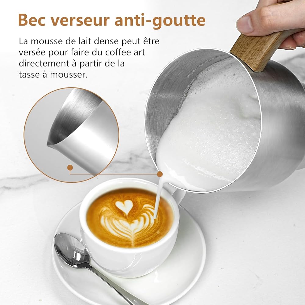 AMZCHEF 8 EN 1 Mousseur à Lait Multifonctionnel 550 Watts, Chauffe Lait Avec Tasse en Fendue de 600 ml pour Lait Chaud et Froid, Lait au Chocolat, Aliments pour Bébés à Base de Produits Laitiers : Cuisine et Maison