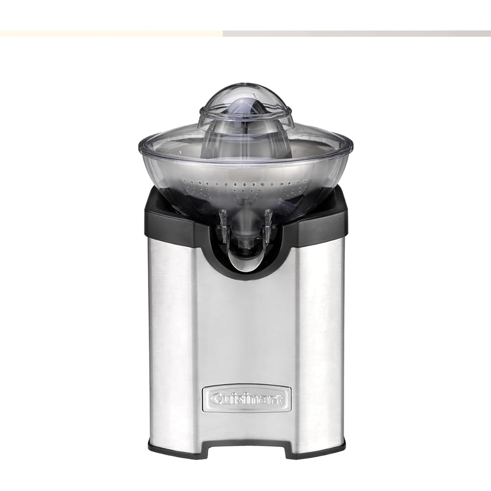 Cuisinart Presse Agrumes - Electrique Presse-agrumes pour toutes les tailles - Orange, Citron, Citron Vert, Pamplemousse - Sans goutte - Lavable au lave-vaisselle - Taille compacte - Acier inoxydable : Cuisine et Maison