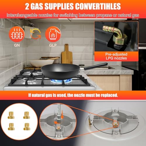 Plaque de cuisson gaz 4 feux inox encastrable