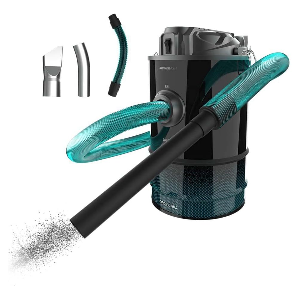 Cecotec Aspirateur à Cendres de 15 litres Conga Ash 7000 Liberty. 120W de Puissance, Grande Autonomie grâce à sa Batterie 18V, Filtre avec Maille métallique, Finitions en Acier Inoxydable : Cuisine et Maison