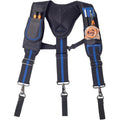 Dr.TOUGH Ceinture porte-outils pour homme avec bretelles rembourrées avec poche magnétique (sans outils), noir/bleu, Full Size : Bricolage