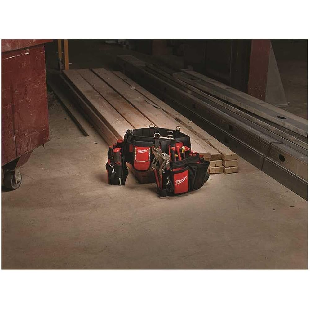 Milwaukee 48 22 8110 Ceinture de travail 29 poches Rouge/noir : Bricolage