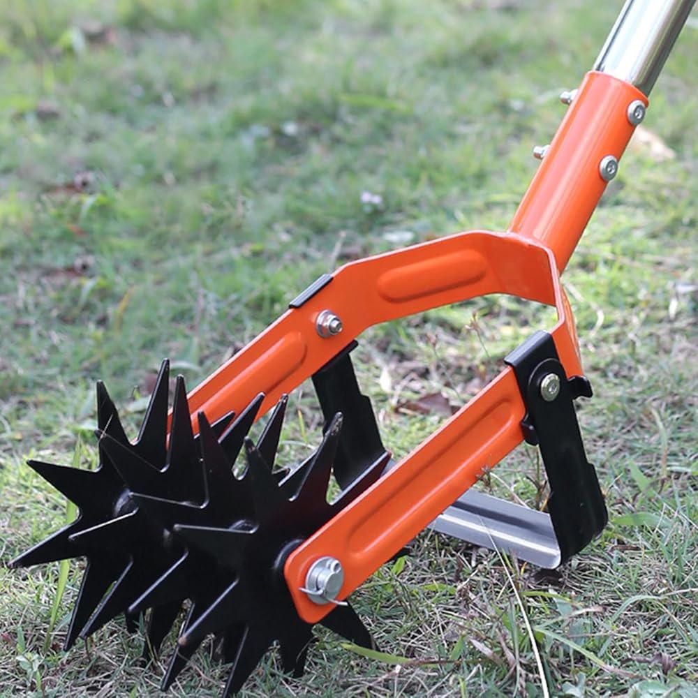 Outil de Jardinage à Main, motoculteur Rotatif de Jardin | Cultivateur Rotatif à Main pour Jardin,Outil de mélange de Sol à poignée antidérapante pour sols durs et Mous pour Les Amateurs de Jardinage : Jardin