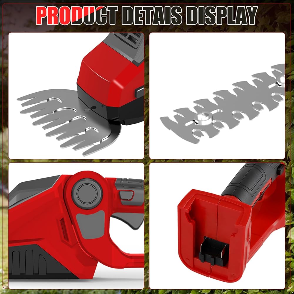 Taille-haie et cisaille à Gazon sans Fil 2 en 1 Compatible avec Milwaukee M18 18V Batterie, 150W Cisaille à arbustes 90° réglable avec 2 Lames pour Couper Les arbustes et l'herbe (sans Batterie) : Jardin