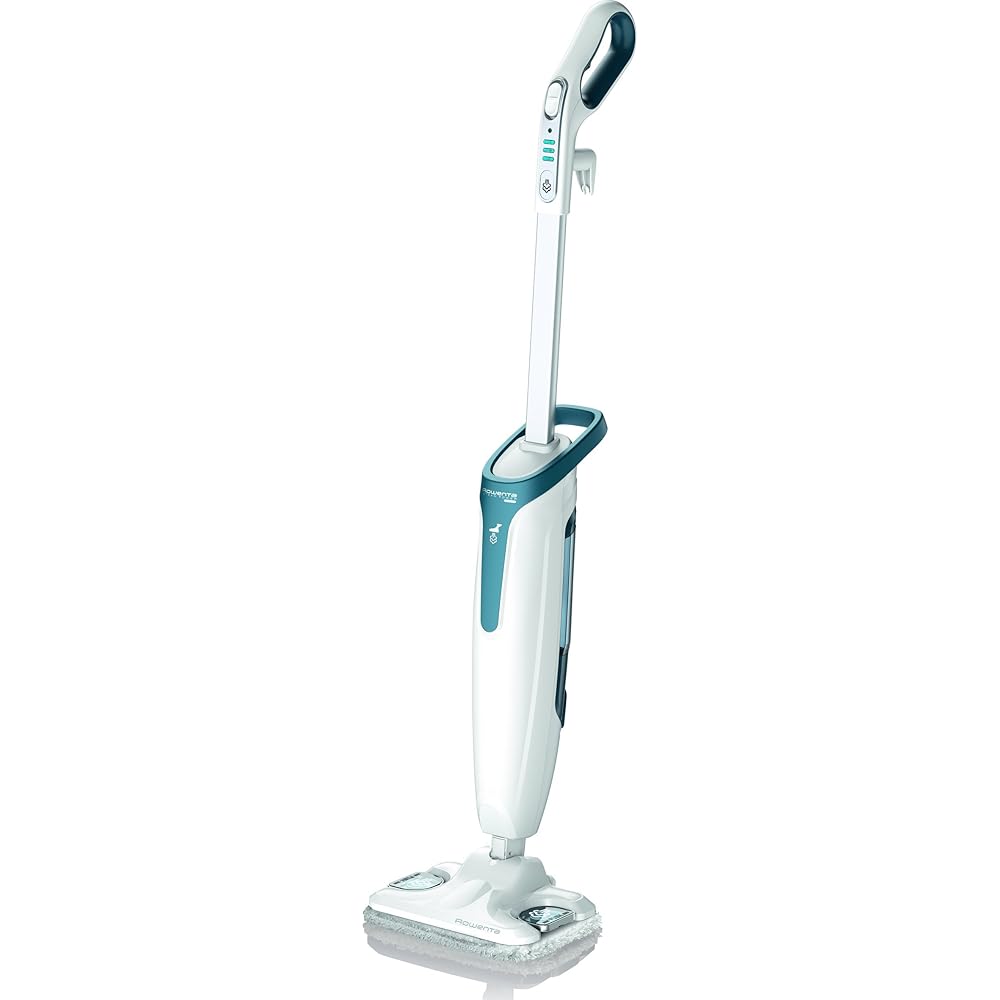 ROWENTA STEAM POWER ALL FLOORS Balai Nettoyeur Vapeur assainissant anti-bactérien, Sans Produits Chimiques, 1200 W, Tapis, Moquettes, Carrelage RY6597WH, Blanc/Bleu : Cuisine et Maison