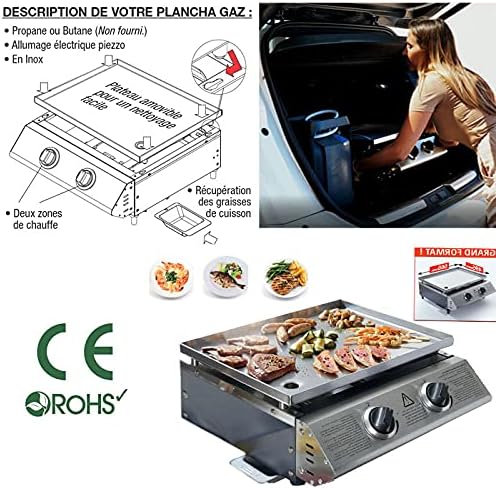 Eurotel Plancha à gaz acier inox 6.3kW