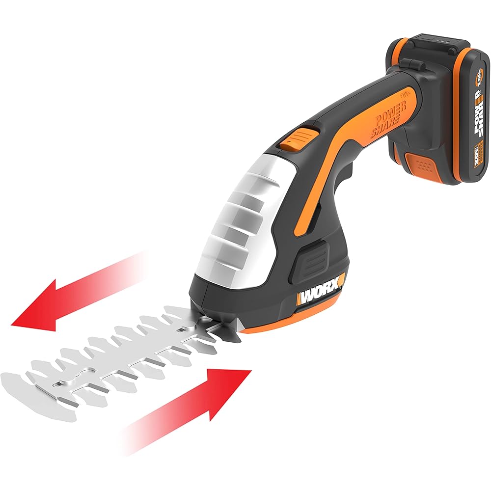 WORX Set Sculpte-Haies et Taille-Herbes sans Fil 20V WG801E.9, sculpteur de végétaux, lame 200 mm, outil 3 en 1, livré avec set de 3 Lames avec malette de transport, sans batterie ni chargeur : Jardin