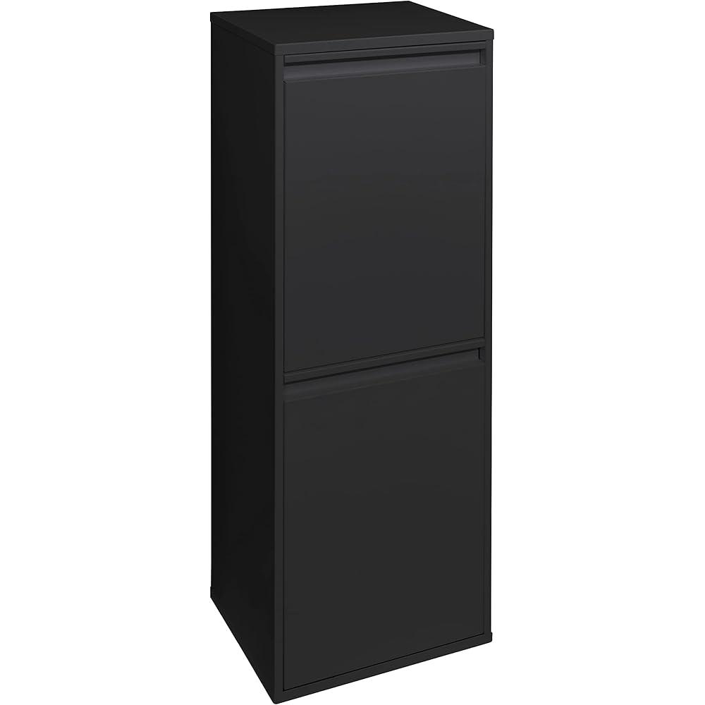 ARREGUI Basic CR206-B Poubelle de Recyclage Cuisine 2 Bacs | 2 x 17 L (34 L) | Poubelle de Tri Sélectif 2 Rangements | Meuble Poubelle en Acier avec 2 Seaux | Sac Poubelle | noir : Cuisine et Maison