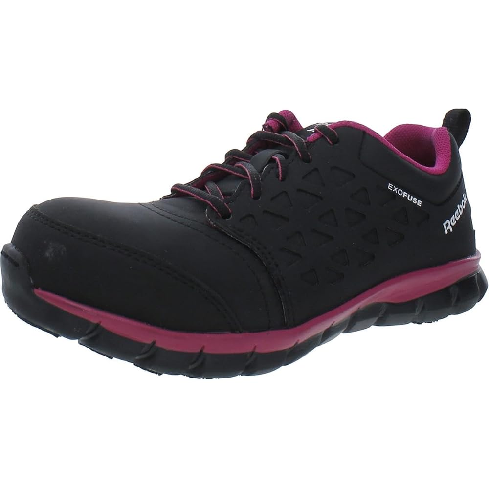 Reebok Sublite RB491 Chaussures de travail à coussin rembourré pour femme Noir et rose : Mode