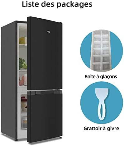 CHiQ Réfrigérateur congélateur combiné 356L, inox