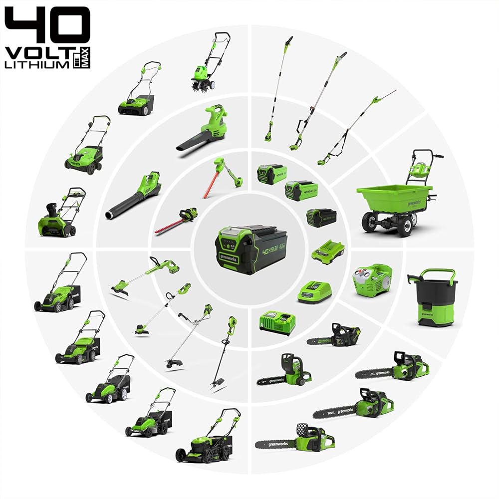 Greenworks 40V perche et taille-haie perche, taille-haie avec batterie/chargeur 2Ah : Jardin