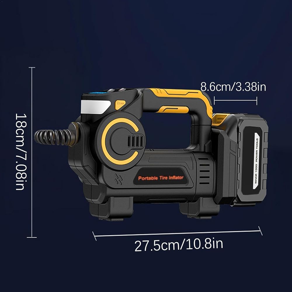 Compresseur d'air portable | Manomètre pour pneus | Pompe à air rechargeable | Manomètre pour voiture, SUV, moto, vélo et équipement sportif, gonflage compact et rapide pour Voyage et Eme : Auto et Moto