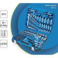 Högert Technik - Kit d'outils I Clé à douille, embouts et accessoires I Acier allié Cr-V de haute qualité I Forgé I Mécanisme à cliquet avec 72 cliquets de verrouillage I HT1R444-222 pièces : Bricolage