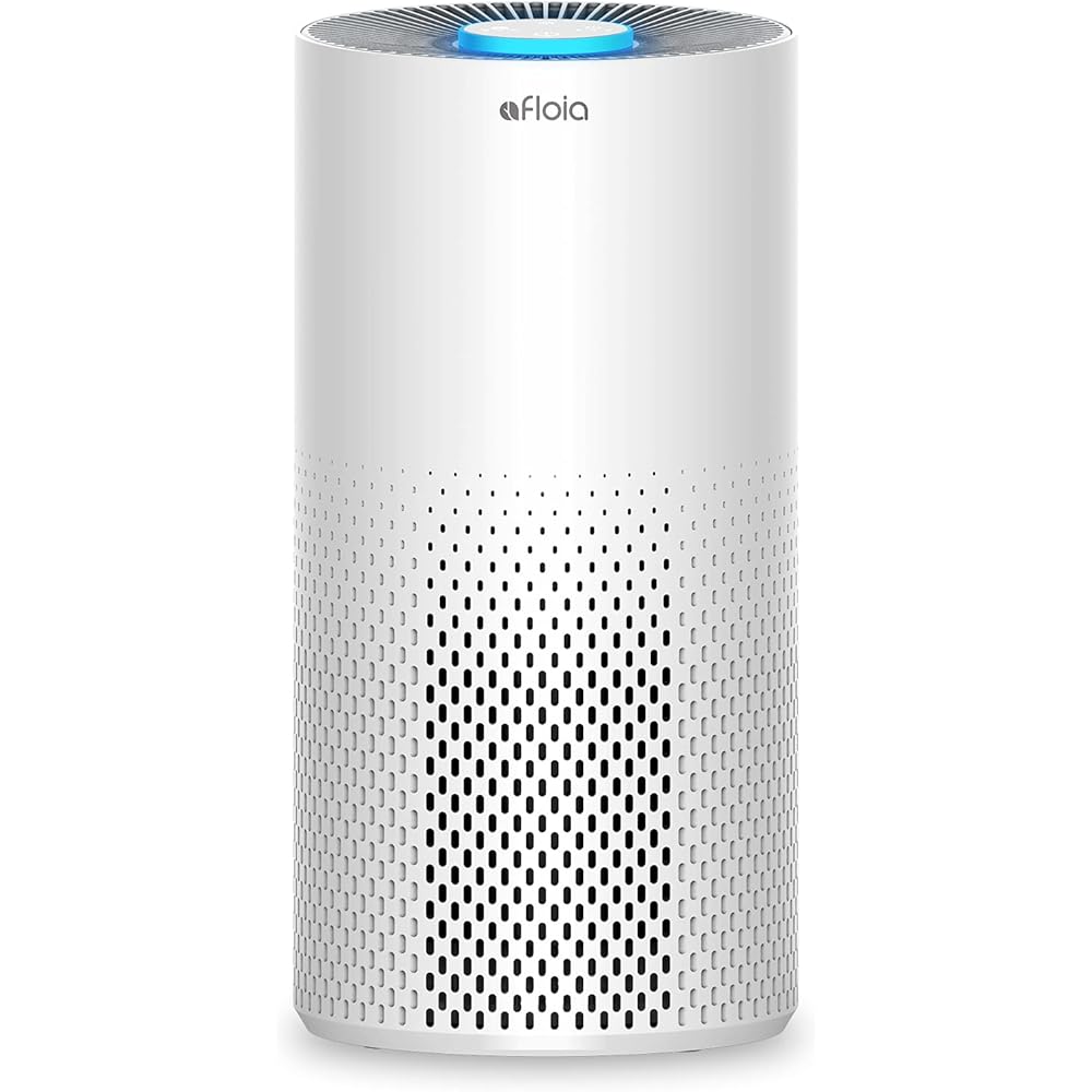 Afloia Purificateur d'Air, 3 Modes, Timer 2/4/8h, 22dB Mode Veille, 7 Couleurs Lumières, peut Filtrer 99,99% de la Poussière, du Pollen, de la Fumée, des Odeurs, CADR 130m³/h : Cuisine et Maison