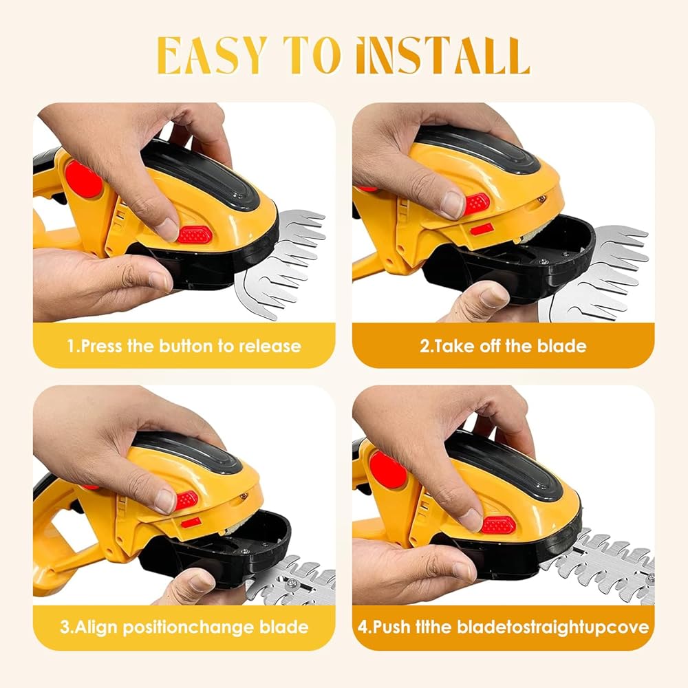 Taille-haie sans Fil, 24V 2 en 1 Cisaille à Main avec Batterie Rechargeable Lithium-ION et Chargeur, Coupe-Herbe électrique pour Jardin et Pelouse : Jardin