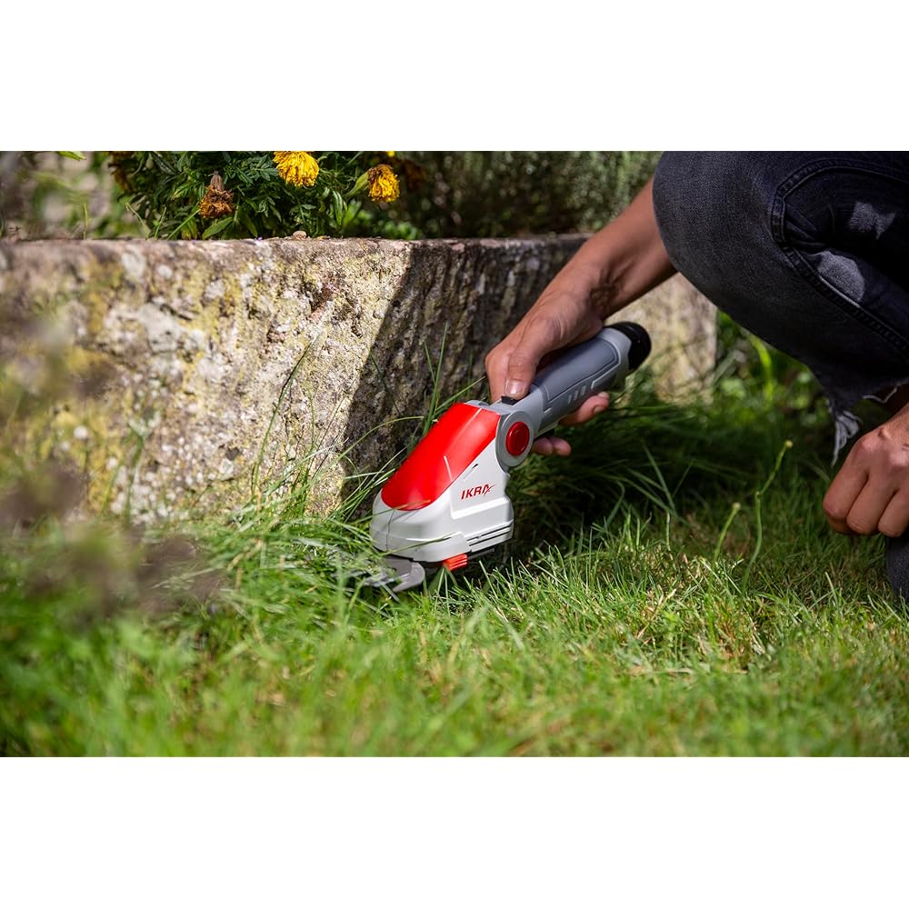 IKRA cisaille à Gazon & Taille-buissons télescopique sans Fil IGBS 1210 F avec Batterie & Chargeur, Lames « Made in Germany » : Jardin