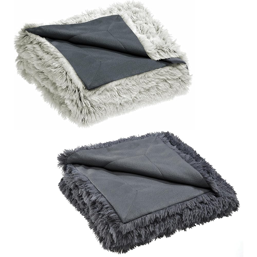 CelinaTex Couverture Douillette XXL 220 x 240 cm crème Gris Couverture de canapé Longhair Couverture en Fourrure synthétique Flokati Optik Couverture Fleece Oeko-TEX Shetland : Cuisine et Maison