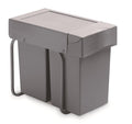 Victory Poubelle encastrable double man 28 l en gris aluminium à extension partielle Poubelle de cuisine : Cuisine et Maison