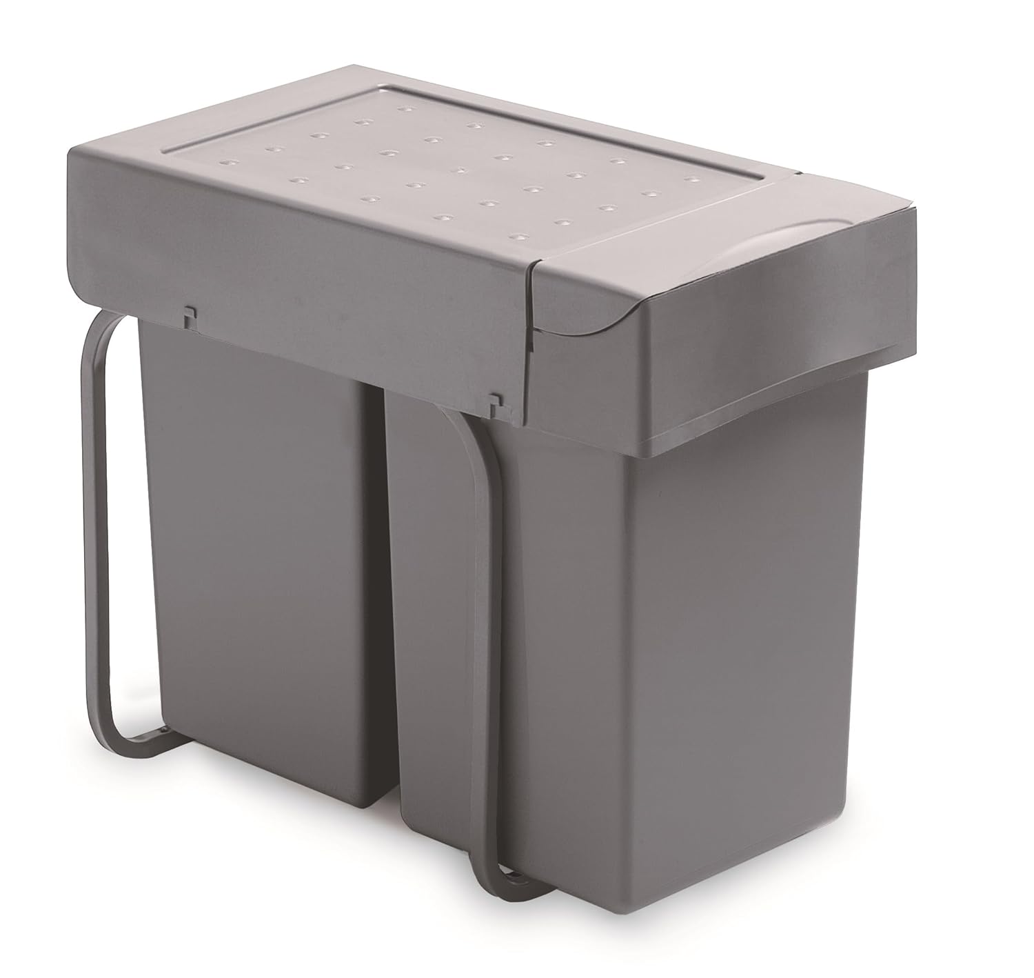 Victory Poubelle encastrable double man 28 l en gris aluminium à extension partielle Poubelle de cuisine : Cuisine et Maison
