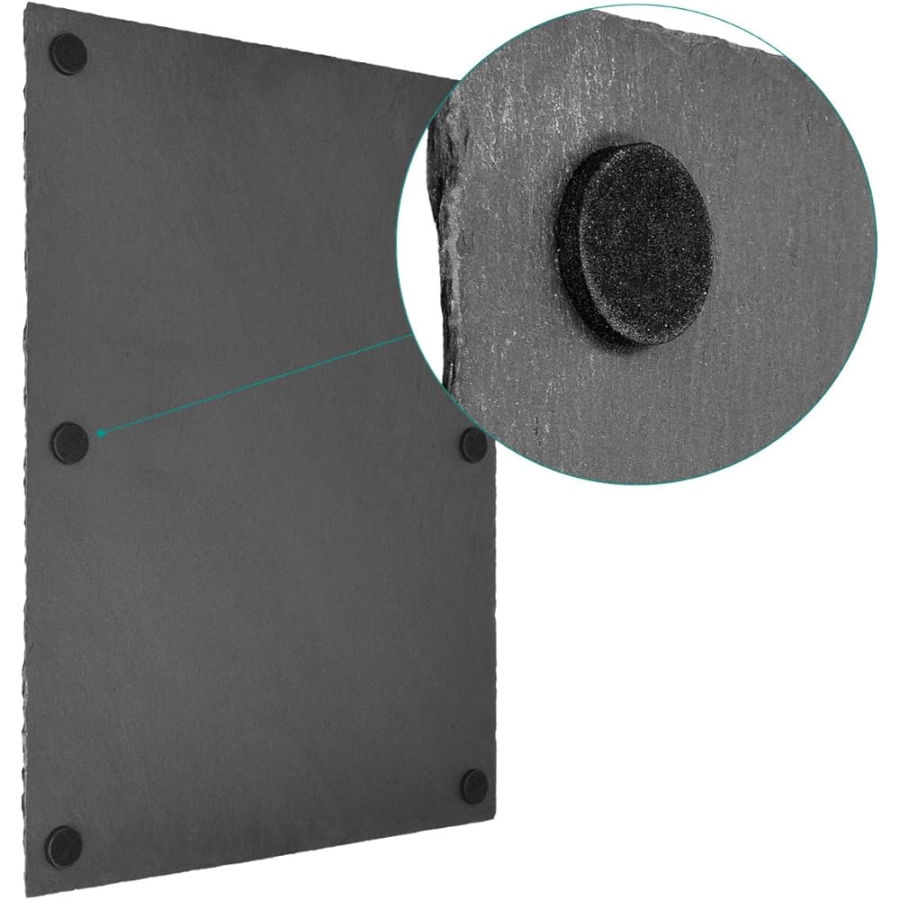 Navaris planche ardoise pour fromage apéro tapas charcuterie dessert - Lot 6x plateau en ardoise 38x28 cm - Assiette rectangulaire pour service plat : Cuisine et Maison