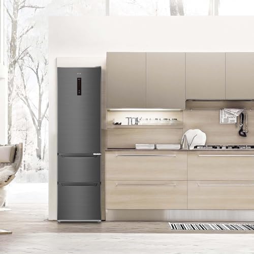 CHiQ Réfrigérateur congélateur combiné 356L, inox