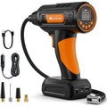 Motorenbau Gonfleur Pneus Voiture Numérique Portable,120W Compresseur d'air,Pompe à Air Alimentée par Batterie 12V,avec lumière LED,manomètre numérique,pompe à air rapide : Bricolage
