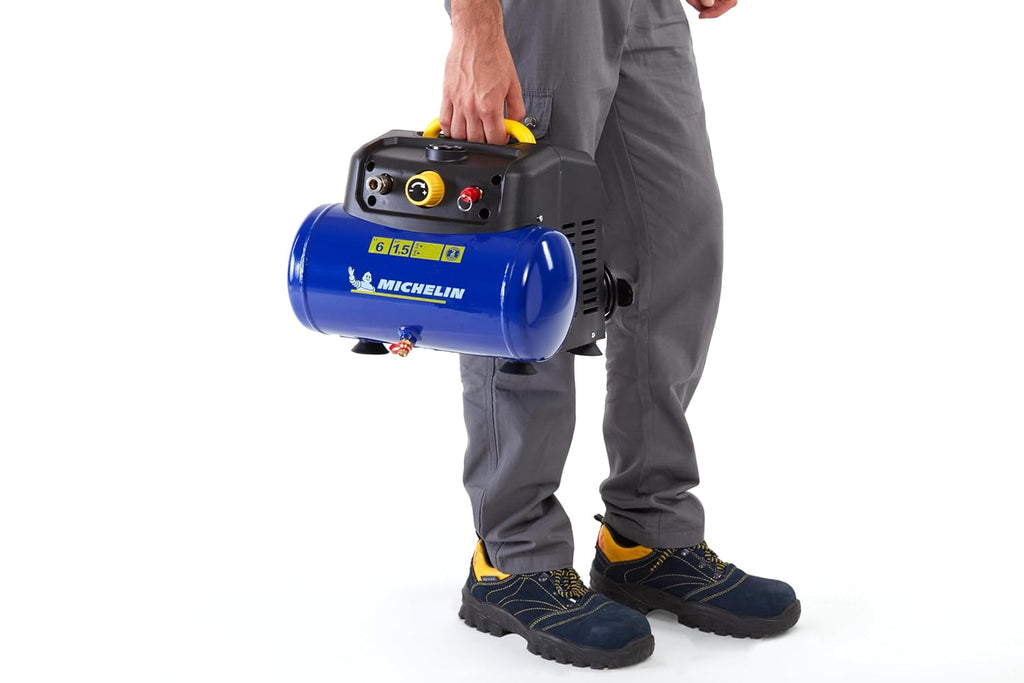 Michelin MBL6 Compresseur d'air portable sans huile cuve 6 L avec manomètre et kit d'accessoires
