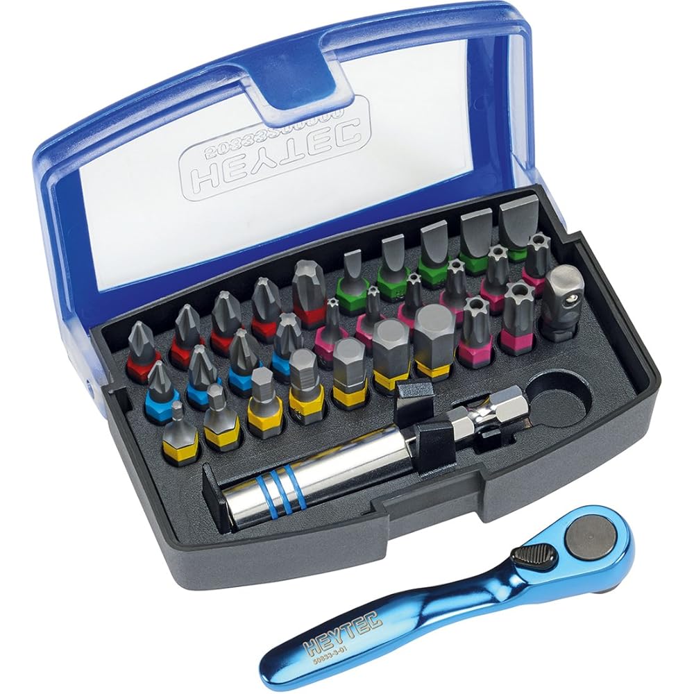 Heytec 50833500000 Embout magnétique, Multicolore, 1/4", Set de 32 Pièces : Bricolage