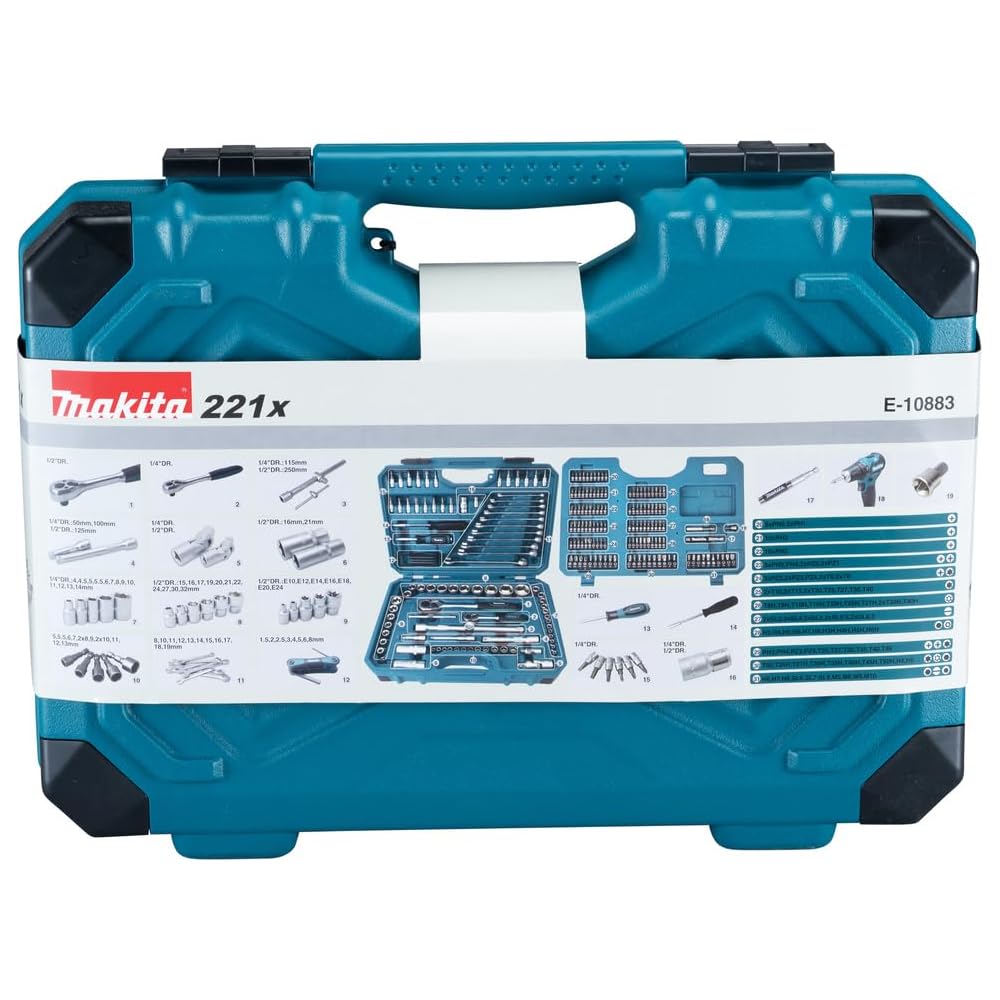 Jeu d'outils (221 pièces) en coffret MAKITA - E10883 : Bricolage