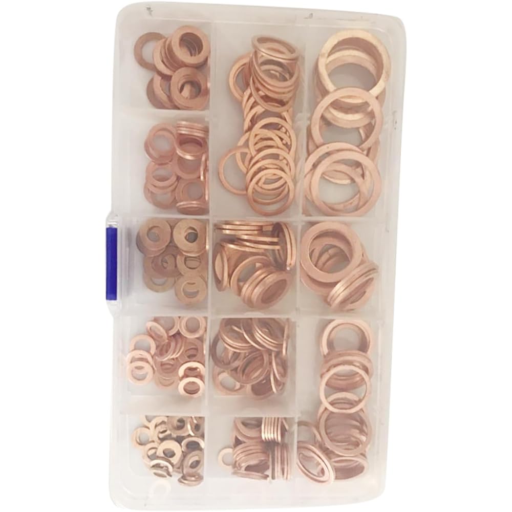 OUNONA 900 Pièces rondelle plate rondelles de pompes à air rondelles en acier rondelles d'étanchéité métriques bague plate joint moteur rondelles en laiton rondelle en métal : Bricolage