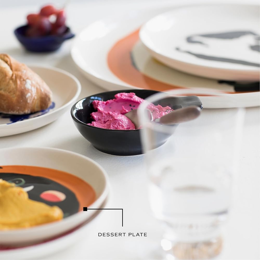 Assiette à Petit-Déjeuner Serax | Vaisselle Feast par Ottolenghi | 4 Assiettes à Dessert | Service de Table en Grès aux Couleurs Assorties | Vaisselle pour Dîner à la Maison, Fête, Noël : Cuisine et Maison