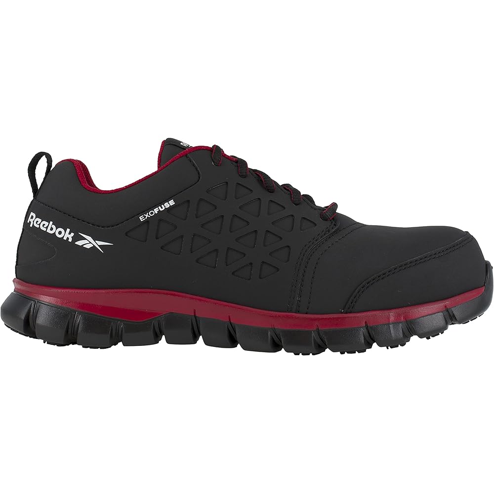 Reebok Sublite RB4058 Chaussures de travail à coussin rembourré pour homme Noir/rouge : Mode