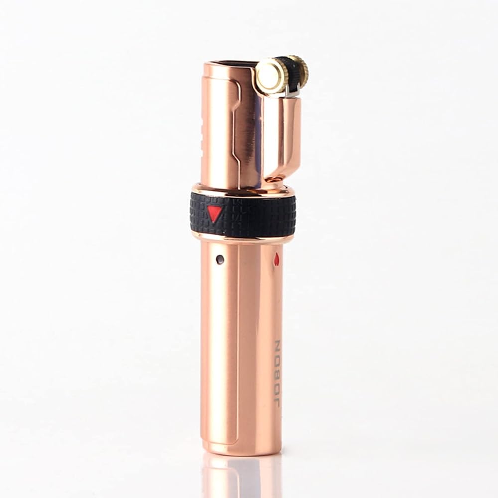 Briquets Torche Réglables avec 3 Jets de Flamme, Briquet à Gaz Rechargeable, Allume-Bougie Coupe-Vent pour Fumer, Cuisiner, Souder, Barbecue (sans Butane),Gold : Cuisine et Maison
