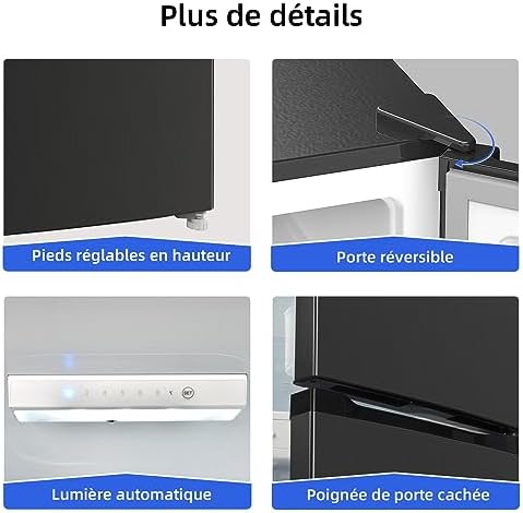 CHiQ Réfrigérateur congélateur combiné 356L, inox