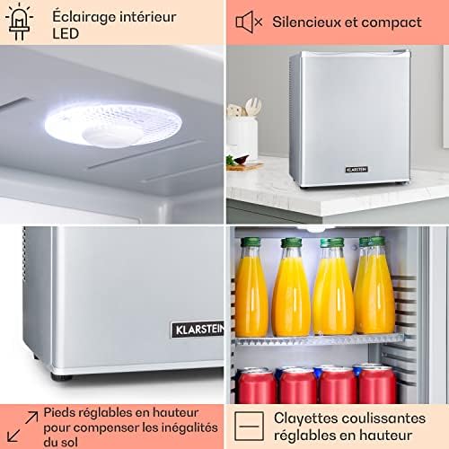 Klarstein Mini frigo de chambre 30L silencieux, réglable 5-15°C