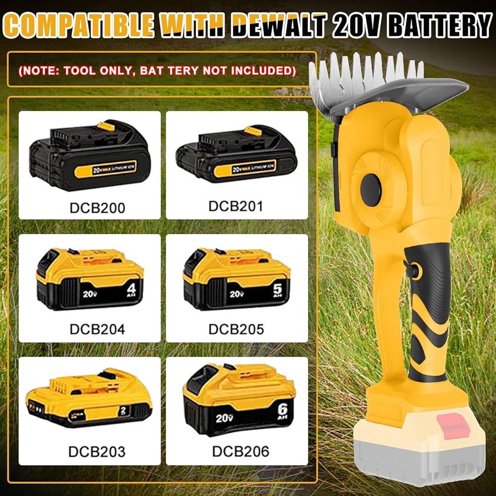 WingFly Cisaille à Gazon et Arbustes sans Fil Compatible avec Dewalt 18V,20v Batterie, Taille-haie 2 en 1 pour Jardins et Cours (Longueur de Coupe 130 mm et 220 mm, sans Batterie) : Jardin